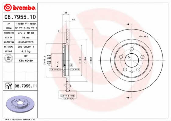 AP (Brembo) 14819 Диск тормозной 14819: Отличная цена - Купить в Польше на 2407.PL!