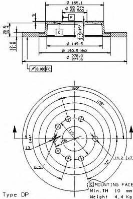 AP (Brembo) 14853 V Диск гальмівний 14853V: Приваблива ціна - Купити у Польщі на 2407.PL!