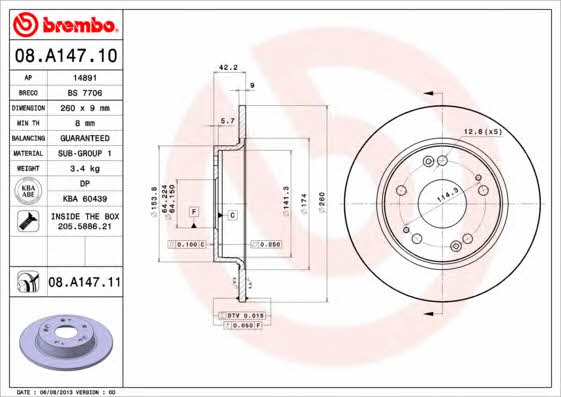 AP (Brembo) 14891 V Bremsscheibe 14891V: Kaufen Sie zu einem guten Preis in Polen bei 2407.PL!