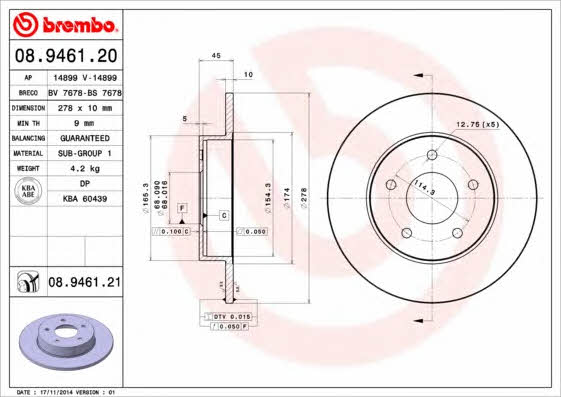 AP (Brembo) 14899 Bremsscheibe 14899: Kaufen Sie zu einem guten Preis in Polen bei 2407.PL!