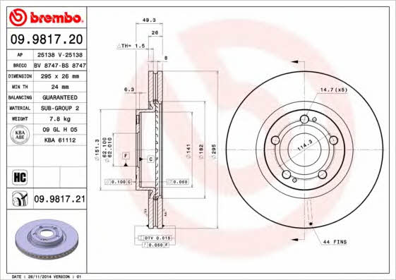 AP (Brembo) 25138 Brake disc 25138: Buy near me in Poland at 2407.PL - Good price!