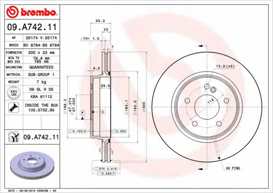 AP (Brembo) 25174 V Brake disc 25174V: Buy near me in Poland at 2407.PL - Good price!