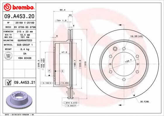 AP (Brembo) 25189 Brake disc 25189: Buy near me in Poland at 2407.PL - Good price!