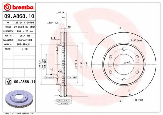 AP (Brembo) 25194 Bremsscheibe 25194: Kaufen Sie zu einem guten Preis in Polen bei 2407.PL!