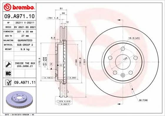 AP (Brembo) 25211 Brake disc 25211: Buy near me in Poland at 2407.PL - Good price!