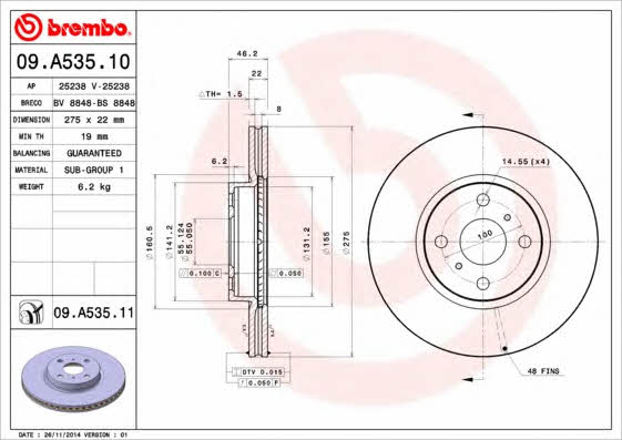 AP (Brembo) 25238 Bremsscheibe 25238: Kaufen Sie zu einem guten Preis in Polen bei 2407.PL!