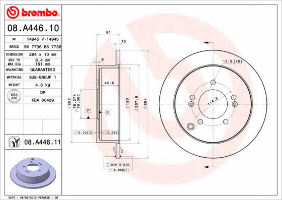 AP (Brembo) 14945 Brake disc 14945: Buy near me at 2407.PL in Poland at an Affordable price!