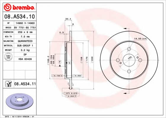 AP (Brembo) 14960 Tarcza hamulcowa 14960: Dobra cena w Polsce na 2407.PL - Kup Teraz!