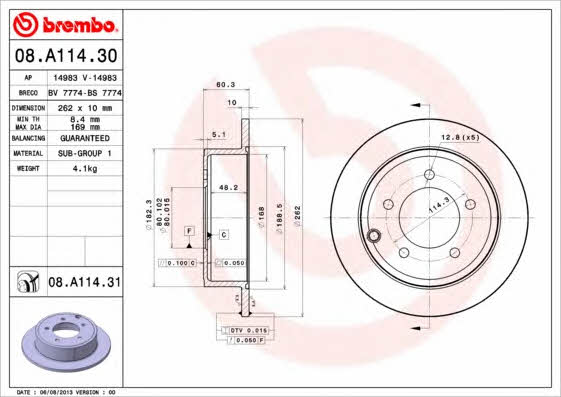 AP (Brembo) 14983 Brake disc 14983: Buy near me in Poland at 2407.PL - Good price!