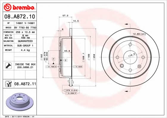 AP (Brembo) 14991 Brake disc 14991: Buy near me at 2407.PL in Poland at an Affordable price!