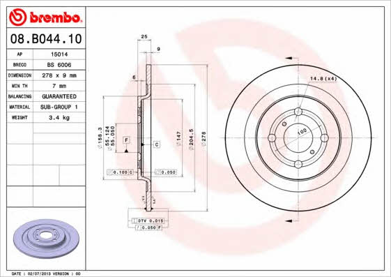 AP (Brembo) 15014 Диск тормозной 15014: Отличная цена - Купить в Польше на 2407.PL!