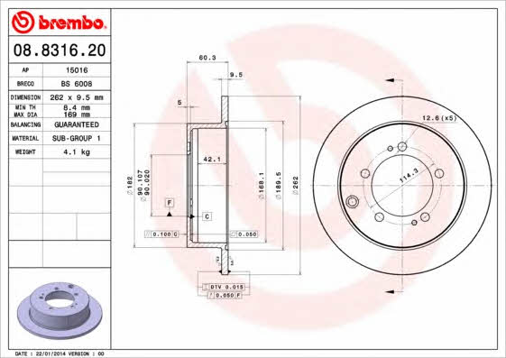AP (Brembo) 15016 Brake disc 15016: Buy near me in Poland at 2407.PL - Good price!