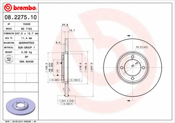 AP (Brembo) 15400 Brake disc 15400: Buy near me in Poland at 2407.PL - Good price!
