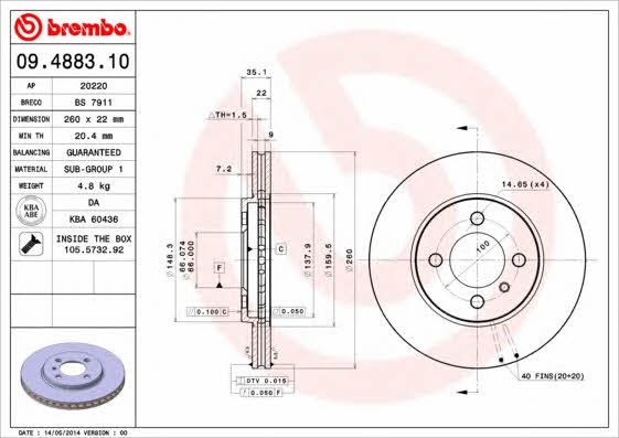 AP (Brembo) 20220 Bremsscheibe 20220: Kaufen Sie zu einem guten Preis in Polen bei 2407.PL!