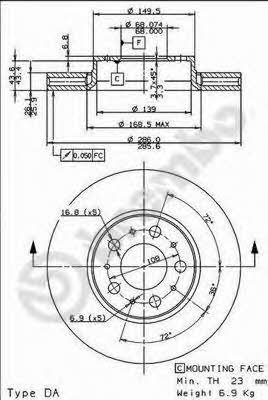 AP (Brembo) X 24795 Brake disc X24795: Buy near me in Poland at 2407.PL - Good price!