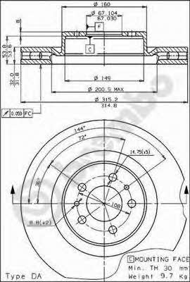 AP (Brembo) 24481 Диск гальмівний 24481: Приваблива ціна - Купити у Польщі на 2407.PL!