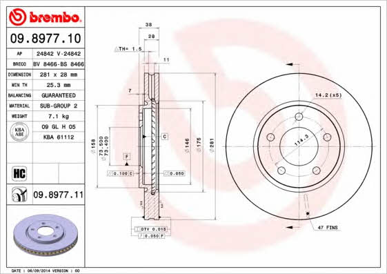 AP (Brembo) 24842 Brake disc 24842: Buy near me at 2407.PL in Poland at an Affordable price!