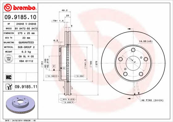 AP (Brembo) 24848 V Tarcza hamulcowa 24848V: Dobra cena w Polsce na 2407.PL - Kup Teraz!