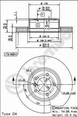 AP (Brembo) 24885 V Brake disc 24885V: Buy near me in Poland at 2407.PL - Good price!