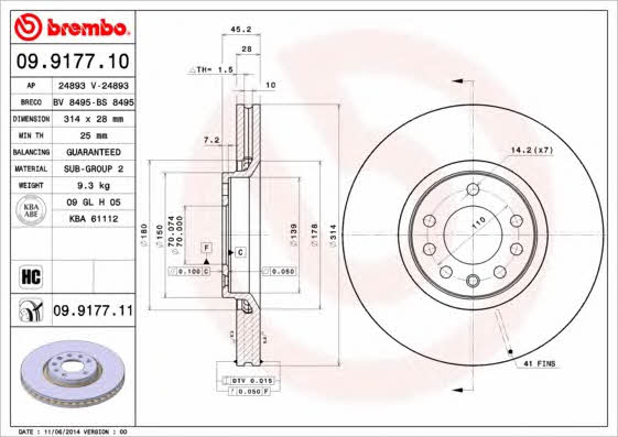 AP (Brembo) 24893 Brake disc 24893: Buy near me at 2407.PL in Poland at an Affordable price!