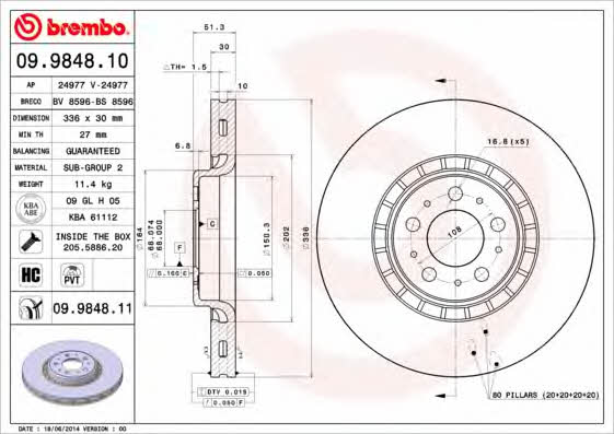 AP (Brembo) 24977 Brake disc 24977: Buy near me in Poland at 2407.PL - Good price!