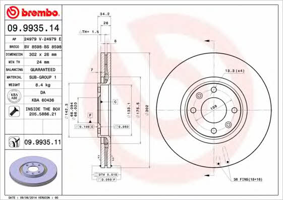 AP (Brembo) 24979 V Brake disc 24979V: Buy near me in Poland at 2407.PL - Good price!