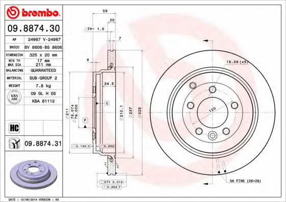 AP (Brembo) 24987 Brake disc 24987: Buy near me at 2407.PL in Poland at an Affordable price!