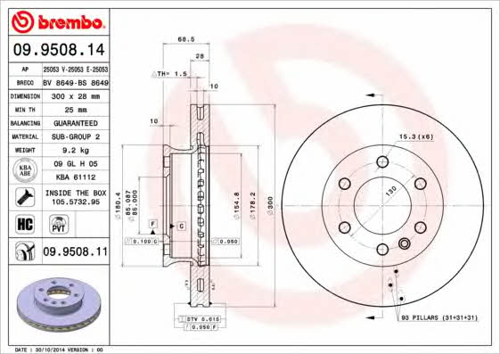 AP (Brembo) 25053 E Brake disc 25053E: Buy near me in Poland at 2407.PL - Good price!