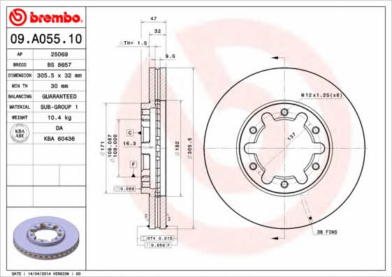 AP (Brembo) 25069 Tarcza hamulcowa 25069: Dobra cena w Polsce na 2407.PL - Kup Teraz!