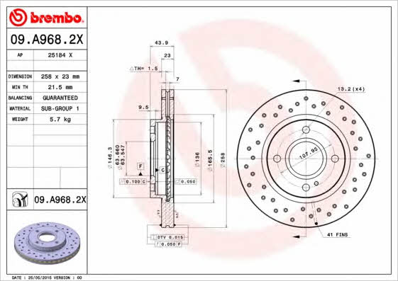 AP (Brembo) 25184 X Brake disc 25184X: Buy near me in Poland at 2407.PL - Good price!