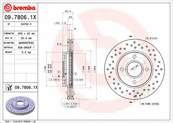 AP (Brembo) 24760 X Brake disc 24760X: Buy near me in Poland at 2407.PL - Good price!