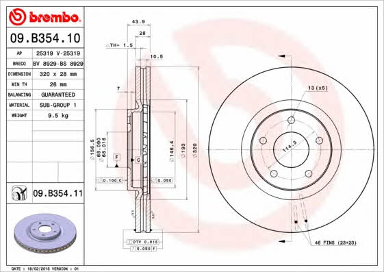 AP (Brembo) 25319 Brake disc 25319: Buy near me at 2407.PL in Poland at an Affordable price!