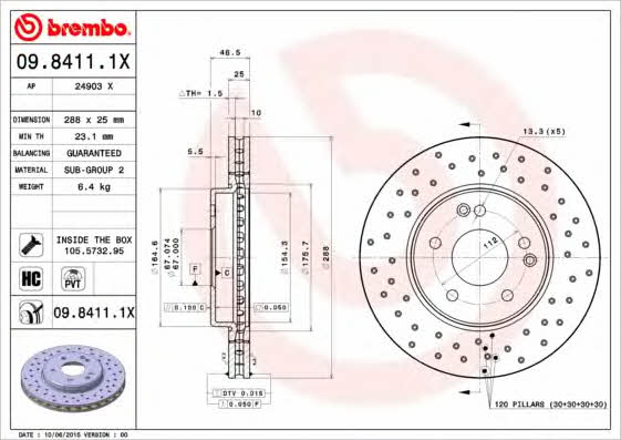 AP (Brembo) 24903 X Brake disc 24903X: Buy near me in Poland at 2407.PL - Good price!