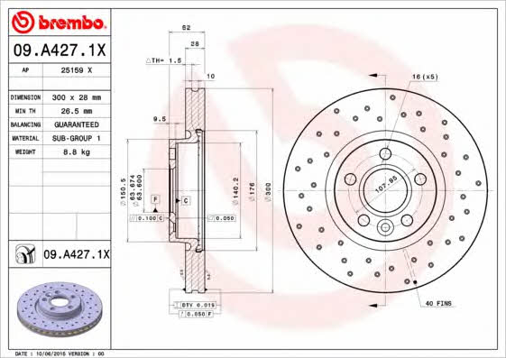 AP (Brembo) 25159 X Brake disc 25159X: Buy near me in Poland at 2407.PL - Good price!