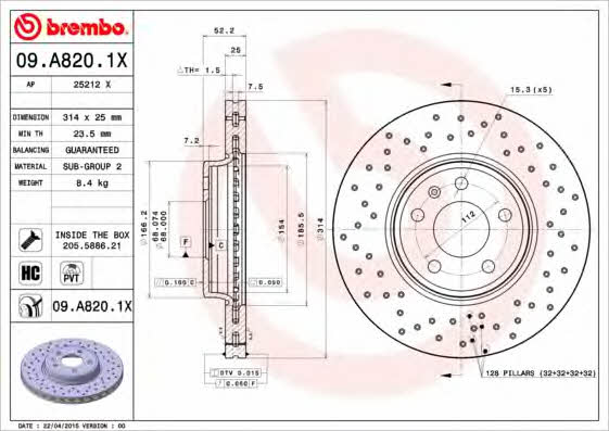 AP (Brembo) 25212 X Bremsscheibe 25212X: Kaufen Sie zu einem guten Preis in Polen bei 2407.PL!