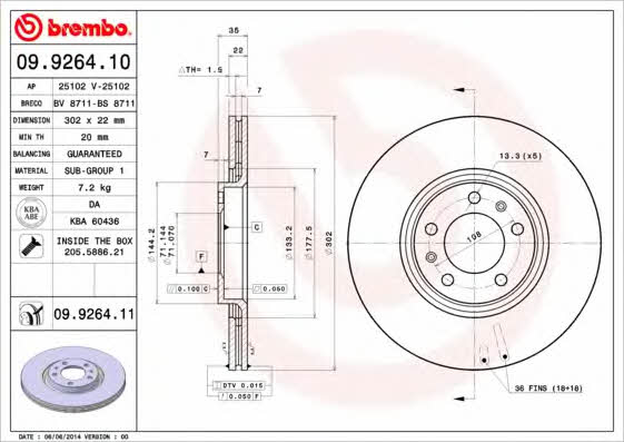 AP (Brembo) 25102 V Диск тормозной 25102V: Отличная цена - Купить в Польше на 2407.PL!