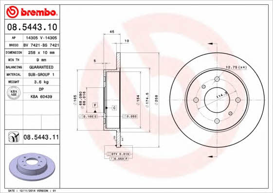 AP (Brembo) 14305 V Brake disc 14305V: Buy near me in Poland at 2407.PL - Good price!