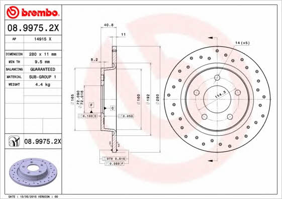 AP (Brembo) 14915 X Brake disc 14915X: Buy near me in Poland at 2407.PL - Good price!