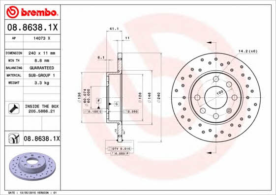 AP (Brembo) 14073 X Tarcza hamulcowa 14073X: Dobra cena w Polsce na 2407.PL - Kup Teraz!