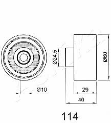 Ashika 45-01-114 Tensioner pulley, timing belt 4501114: Buy near me in Poland at 2407.PL - Good price!