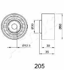 Ashika 45-02-205 Tensioner pulley, timing belt 4502205: Buy near me in Poland at 2407.PL - Good price!