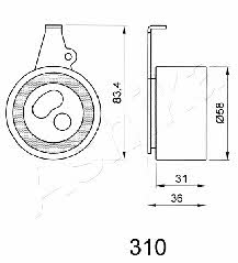 Ashika 45-03-310 Tensioner pulley, timing belt 4503310: Buy near me in Poland at 2407.PL - Good price!