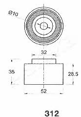 Ashika 45-03-312 Tensioner pulley, timing belt 4503312: Buy near me in Poland at 2407.PL - Good price!