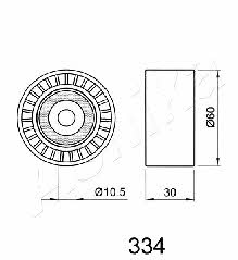 Ashika 45-03-334 Tensioner pulley, timing belt 4503334: Buy near me in Poland at 2407.PL - Good price!