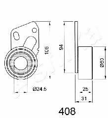 Ashika 45-04-408 Tensioner pulley, timing belt 4504408: Buy near me in Poland at 2407.PL - Good price!