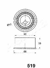 Ashika 45-05-519 Tensioner pulley, timing belt 4505519: Buy near me in Poland at 2407.PL - Good price!