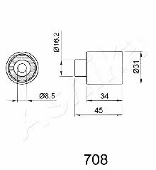 Ashika 45-07-708 Tensioner pulley, timing belt 4507708: Buy near me in Poland at 2407.PL - Good price!