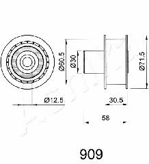Ashika 45-09-909 Tensioner pulley, timing belt 4509909: Buy near me in Poland at 2407.PL - Good price!