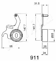 Ashika 45-09-911 Tensioner pulley, timing belt 4509911: Buy near me in Poland at 2407.PL - Good price!