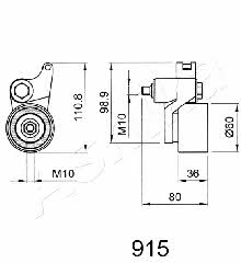 Ashika 45-09-915 Tensioner pulley, timing belt 4509915: Buy near me in Poland at 2407.PL - Good price!